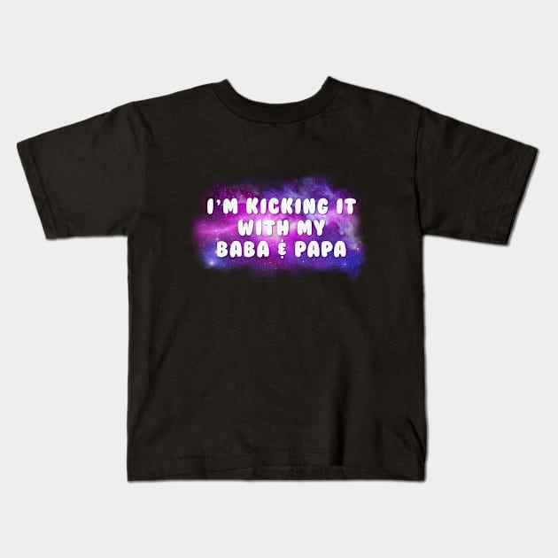 Kicking it with Baba & Papa Kids T-Shirt by Studio Lockhart